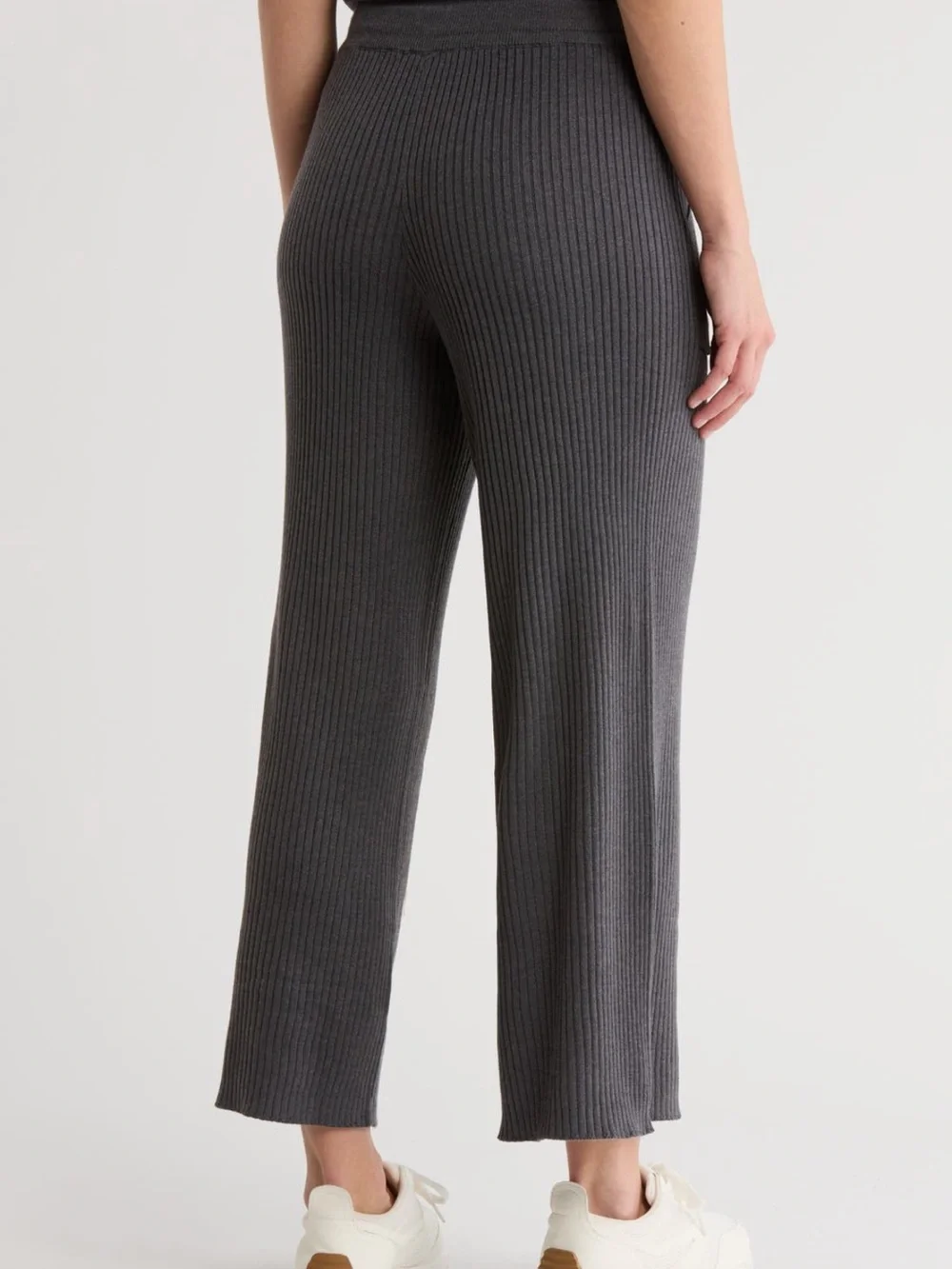 Splendid Rib-Knit Cropped Wide Leg Pants - Picture 3 of 6